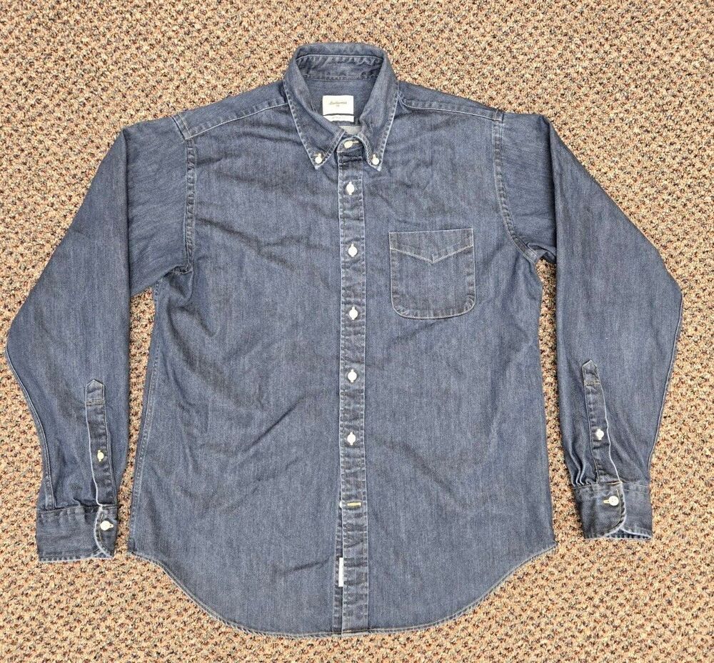 Bellerose Button Down Denim Shirt Gibbs 92 Long Sleeve (Men's S) BM192597